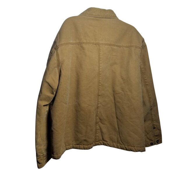 Colebrook Men's Duck Canvas Sherpa Fleece Lined Chore Barn Brown Jacket Sz XL - Picture 2 of 8